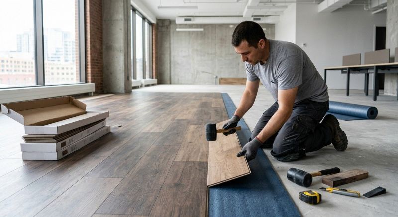 Our team working on Flooring Service projects in Somerville, MA