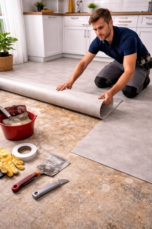 Linoleum Floor Installation in Hingham, MA