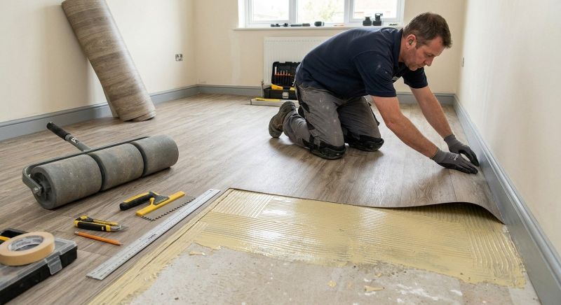 Sheet Linoleum Installation in Acton, MA