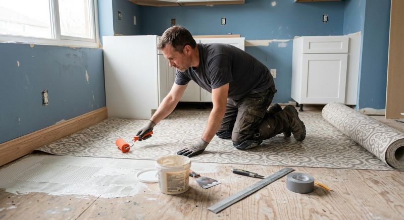 Sheet Linoleum Installation in Brookline, MA
